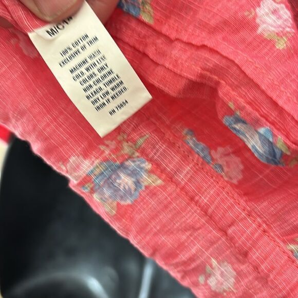 Abercrombie & fitch tank top floral drawstring waist pleat fairy medium garden - Picture 5 of 5